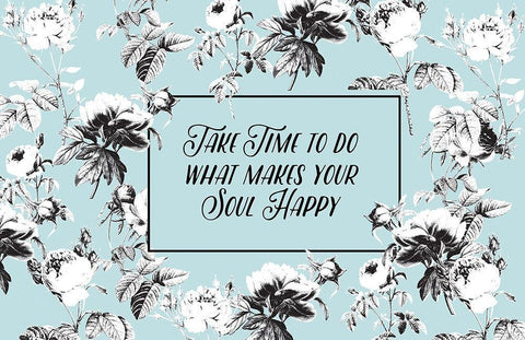 Happy Soul Blue Black Ornate Wood Framed Art Print with Double Matting by Allen, Candace