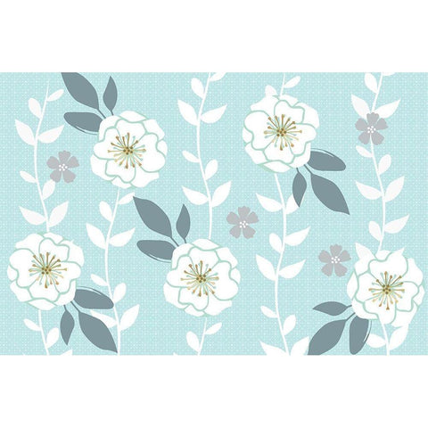 Folksy Floral Light Gold Ornate Wood Framed Art Print with Double Matting by Allen, Candace