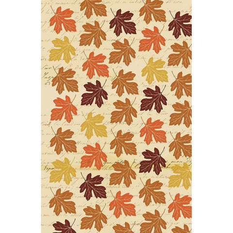 Welcome Fall Leaves Swirl 2 Black Modern Wood Framed Art Print with Double Matting by Allen, Candace