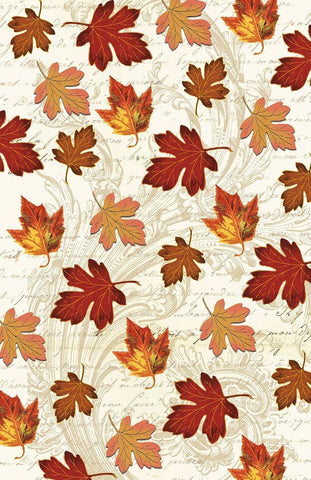 Welcome Fall Leaves Swirl 1 Black Ornate Wood Framed Art Print with Double Matting by Allen, Candace