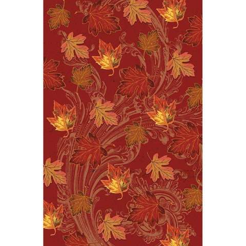 Welcome Fall Leaves Swirl 2 Black Modern Wood Framed Art Print by Allen, Candace