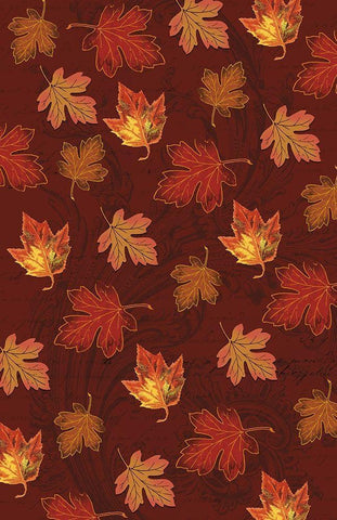 Welcome Fall Leaves Swirl 3 White Modern Wood Framed Art Print with Double Matting by Allen, Candace
