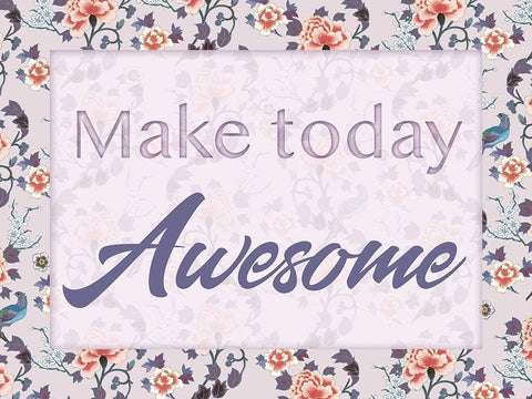 Awesome Day 1 Black Ornate Wood Framed Art Print with Double Matting by Lula Bijoux and Company