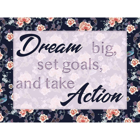 Dream Actions 1 Black Modern Wood Framed Art Print by Lula Bijoux and Company