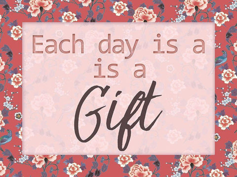 Daily Gifts 1 White Modern Wood Framed Art Print with Double Matting by Lula Bijoux and Company