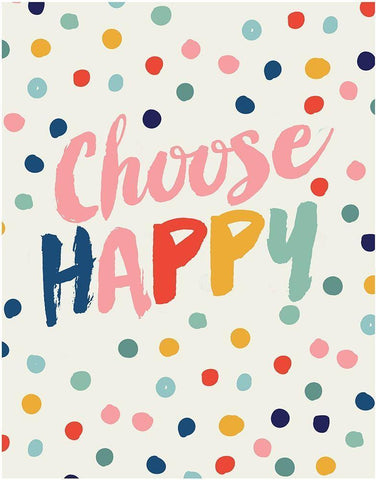 Choose Happy White Modern Wood Framed Art Print with Double Matting by Lula Bijoux and Company