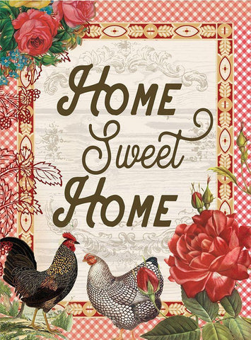 Home Sweet Home White Modern Wood Framed Art Print with Double Matting by Lula Bijoux and Company