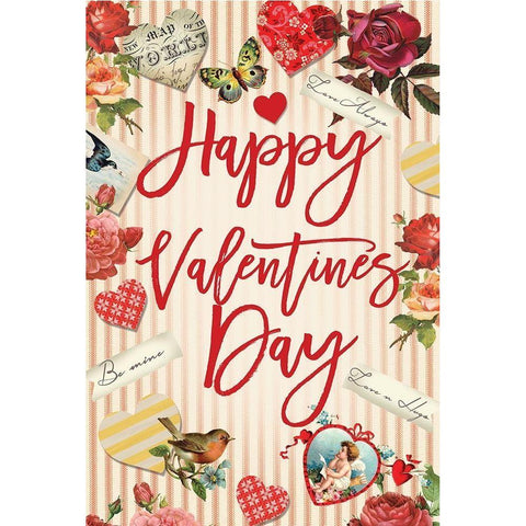 Valentine Flag 2 White Modern Wood Framed Art Print by Lula Bijoux and Company