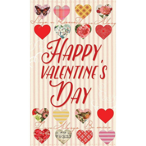 Valentine Flag 3 Gold Ornate Wood Framed Art Print with Double Matting by Lula Bijoux and Company