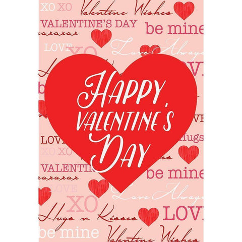 Valentine Flag 4 White Modern Wood Framed Art Print by Lula Bijoux and Company