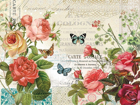 Floral Dream Black Ornate Wood Framed Art Print with Double Matting by Lula Bijoux and Company