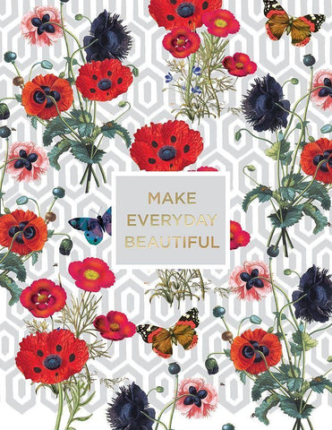 Bright Poppy Inspiration 1 White Modern Wood Framed Art Print with Double Matting by Lula Bijoux and Company