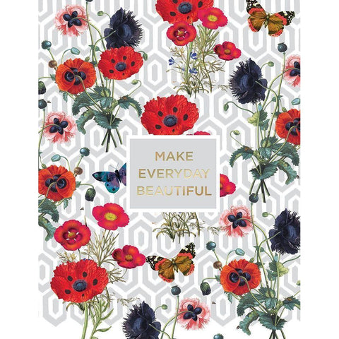 Bright Poppy Inspiration 1 Black Modern Wood Framed Art Print with Double Matting by Lula Bijoux and Company