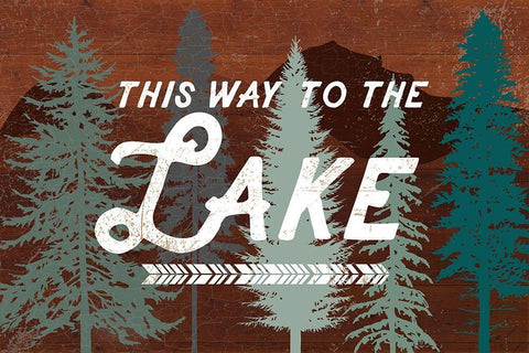 This Way To The Lake White Modern Wood Framed Art Print with Double Matting by Lula Bijoux and Company