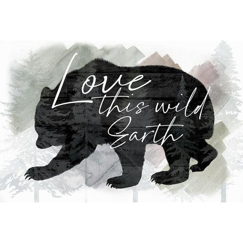 Love This Wild Earth White Modern Wood Framed Art Print by Lula Bijoux and Company