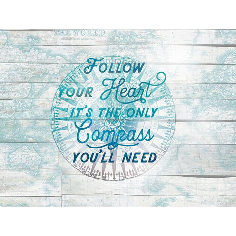 Follow Your Heart Black Modern Wood Framed Art Print by Lula Bijoux and Company