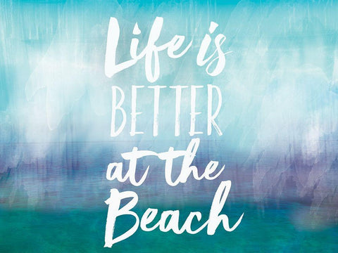 Life is Better White Modern Wood Framed Art Print with Double Matting by Lula Bijoux and Company