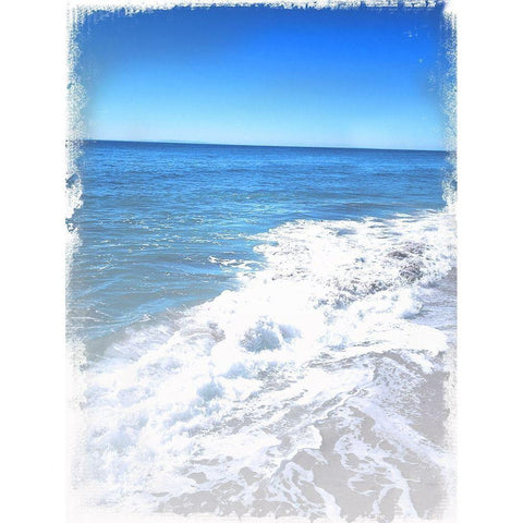 Blue Skies White Modern Wood Framed Art Print by Lula Bijoux and Company