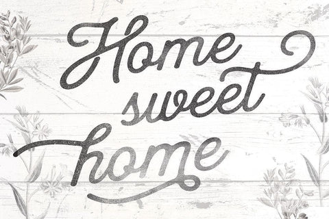 Home Sweet Home White Modern Wood Framed Art Print with Double Matting by Lula Bijoux and Company