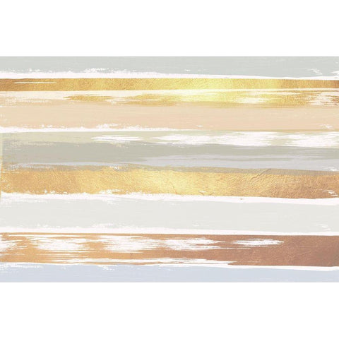 Golden Wave Black Modern Wood Framed Art Print with Double Matting by Lula Bijoux and Company