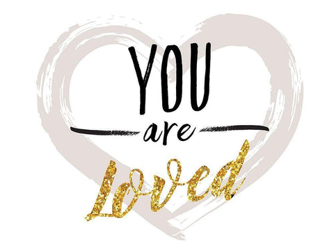 You are Loved Black Ornate Wood Framed Art Print with Double Matting by Lula Bijoux and Company