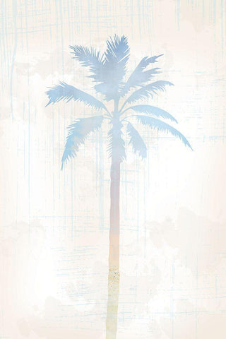 Beach Palm 2 White Modern Wood Framed Art Print with Double Matting by Lula Bijoux and Company