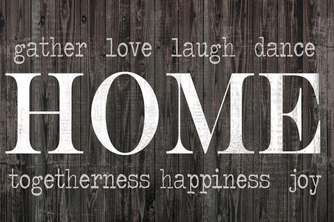 Home Words Black Ornate Wood Framed Art Print with Double Matting by Lula Bijoux and Company