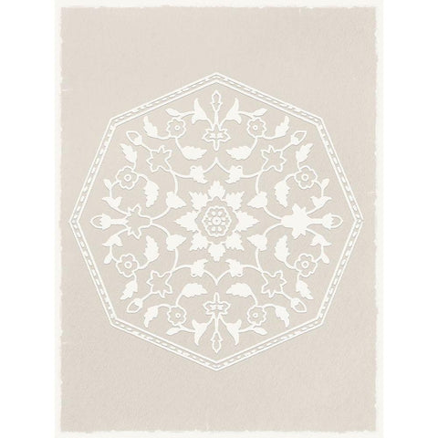 Boho Casual Mandela White Modern Wood Framed Art Print by Lula Bijoux and Company