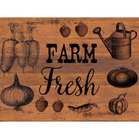 Farm Fresh 1 Gold Ornate Wood Framed Art Print with Double Matting by Lula Bijoux And Company