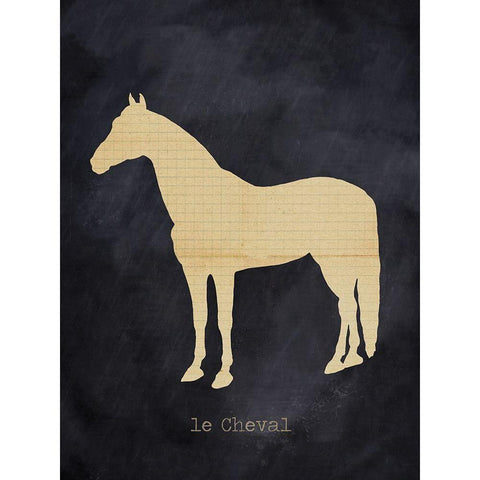 Horse Black Modern Wood Framed Art Print with Double Matting by Lula Bijoux And Company