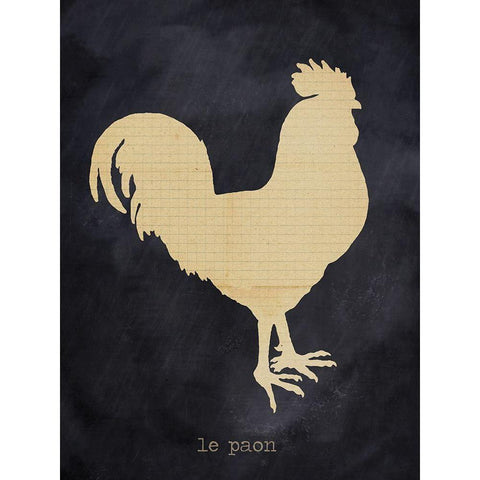 Rooster Black Modern Wood Framed Art Print by Lula Bijoux And Company