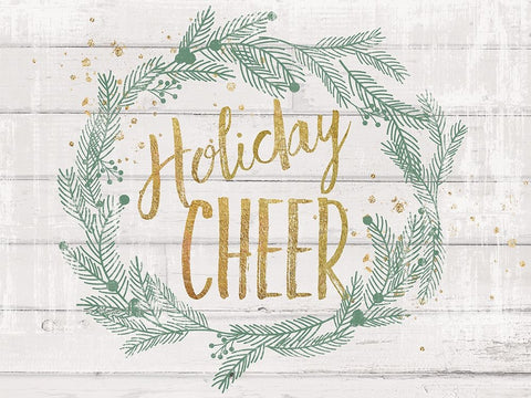 Holiday Cheer White Modern Wood Framed Art Print with Double Matting by Lula Bijoux And Company