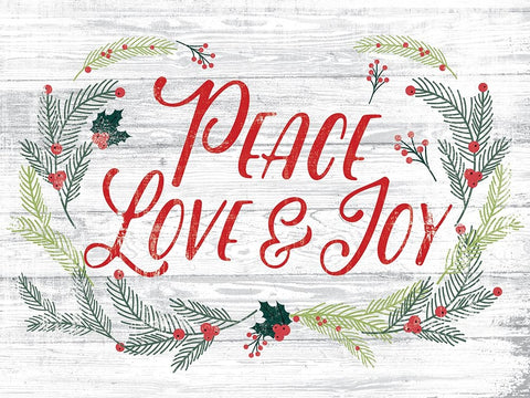 Love Peace Joy Black Modern Wood Framed Art Print by Lula Bijoux And Company