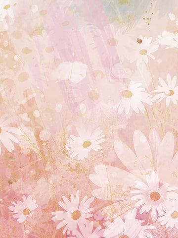 Flower Fields White Modern Wood Framed Art Print with Double Matting by Lula Bijoux and Company