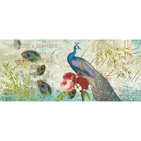 Peacock TOTE Black Modern Wood Framed Art Print by Allen, Candace