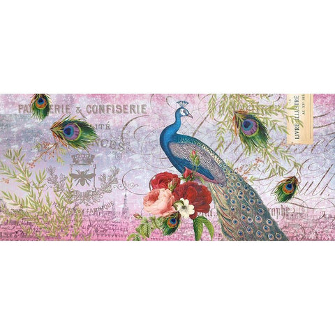 Peacock Purple Gold Ornate Wood Framed Art Print with Double Matting by Allen, Candace