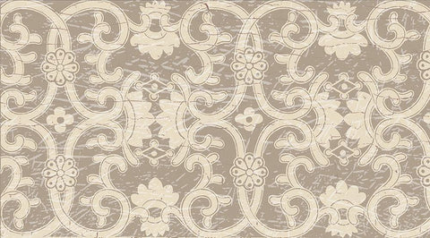 English Vintage Trellis Black Ornate Wood Framed Art Print with Double Matting by Allen, Candace