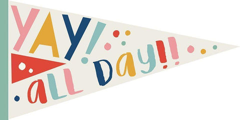 Awesome Pennant 1 White Modern Wood Framed Art Print with Double Matting by Lula Bijoux and Company