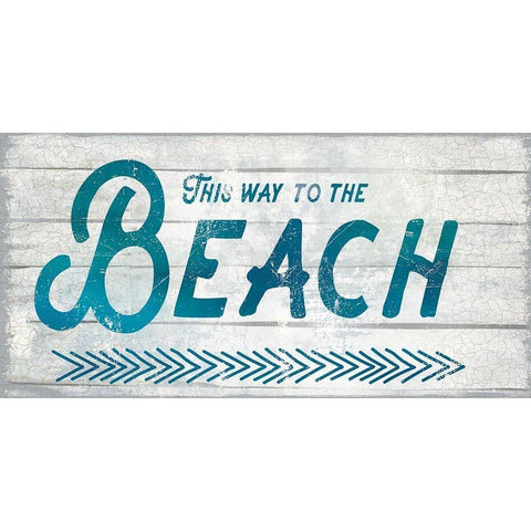 This Way To The Beach Gold Ornate Wood Framed Art Print with Double Matting by Lula Bijoux and Company