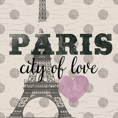 Paris In Love Clock Black Modern Wood Framed Art Print with Double Matting by Lula Bijoux and Company