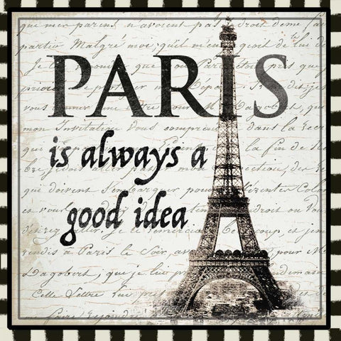 Paris is Always a Good Idea White Modern Wood Framed Art Print by Allen, Candace