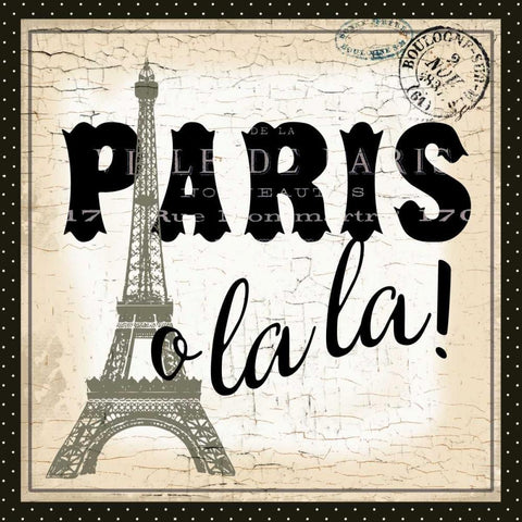 Paris Ooh La la White Modern Wood Framed Art Print with Double Matting by Allen, Candace