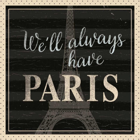 Always Paris Dots Gold Ornate Wood Framed Art Print with Double Matting by Allen, Candace