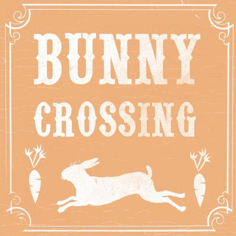 Bunny Crossing Black Modern Wood Framed Art Print by Allen, Candace