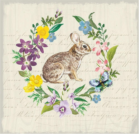 Easter Garden Wreath Black Ornate Wood Framed Art Print with Double Matting by Allen, Candace