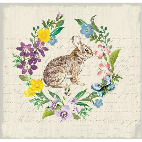 Easter Garden Wreath Gold Ornate Wood Framed Art Print with Double Matting by Allen, Candace