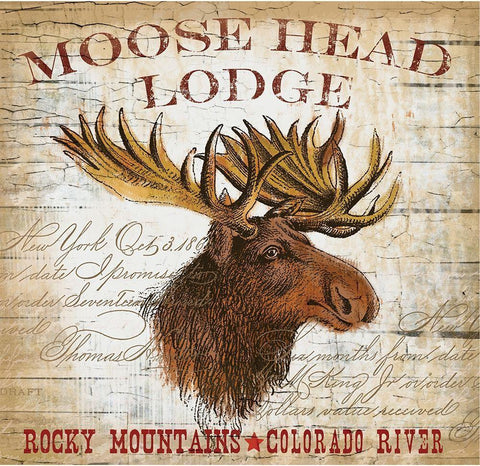 Moose Layout Black Ornate Wood Framed Art Print with Double Matting by Allen, Candace