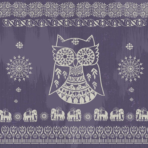 Boho Owl Purple White Modern Wood Framed Art Print by Allen, Candace