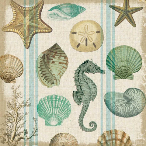 Beachcomber 2 Black Modern Wood Framed Art Print by Lula Bijoux and Company
