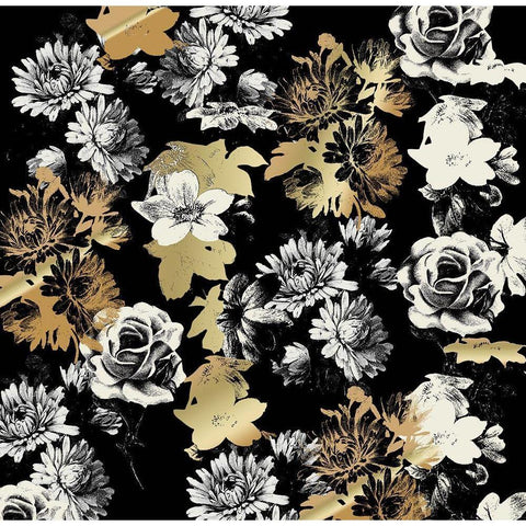 MidnightFlora 1 White Modern Wood Framed Art Print by Allen, Candace